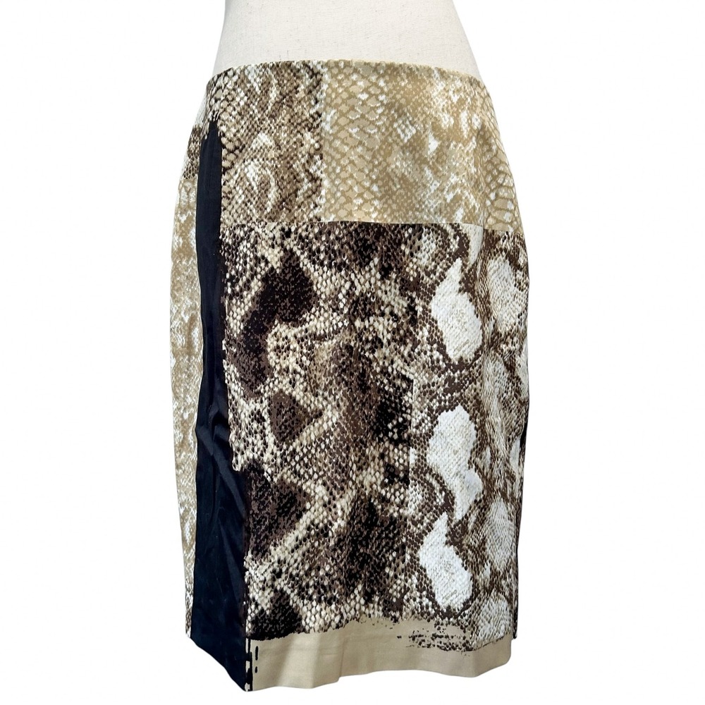 Elie Tahari Skirt Women's US 10 Snakeprint Midi Mixed Print Work Business (1)‎
